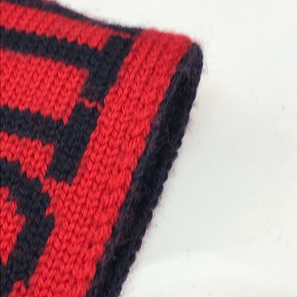 Auth LOUIS VUITTON M71255 Echarpes LV generation Scarf wool gray/Red - Picture 3 of 9